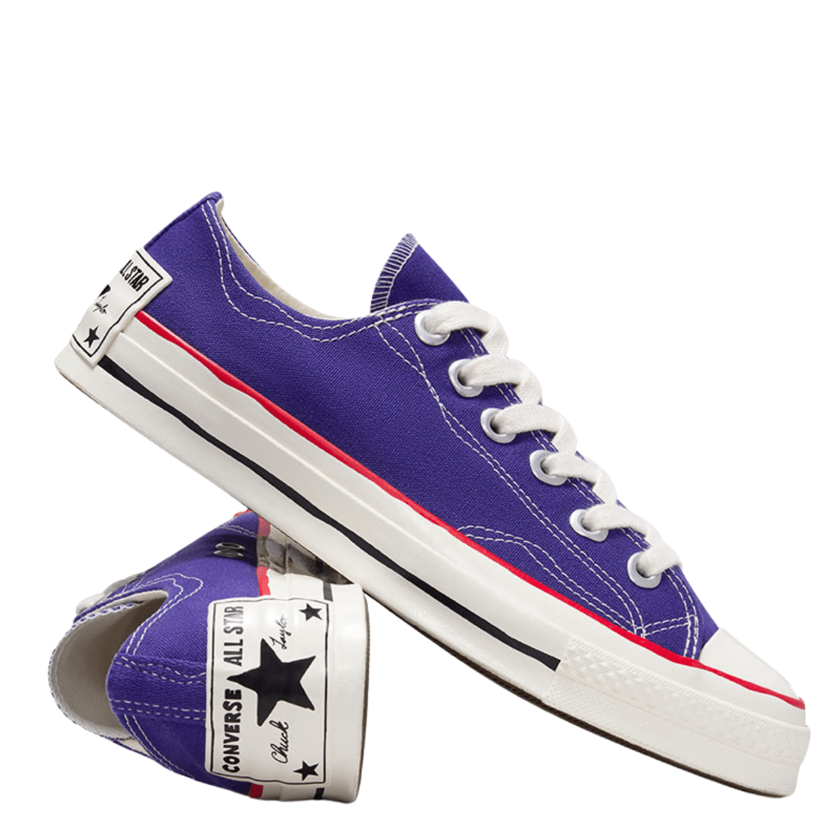 Converse Women's Chuck 70 Sketch Low Top in Court Purple/Egret/Red