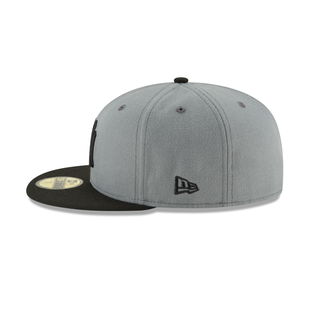 New York Yankees MLB New Era Men's Grey Black 59Fifty Basic Fitted Hat
