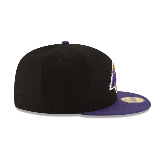 Los Angeles Lakers NBA New Era Men's Black/Purple 59Fifty Two Tone Fitted Hat