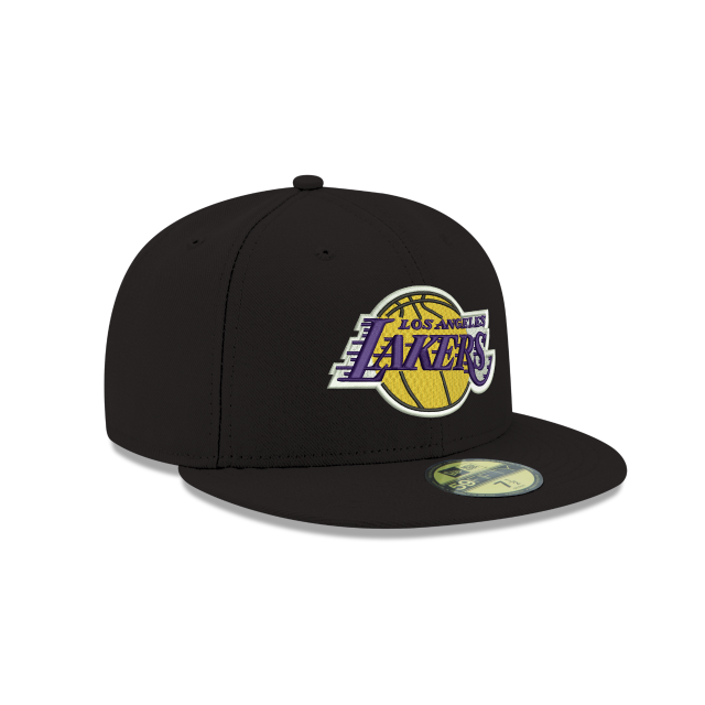 Los Angeles Lakers NBA New Era Men's Black 59Fifty Fitted Hat
