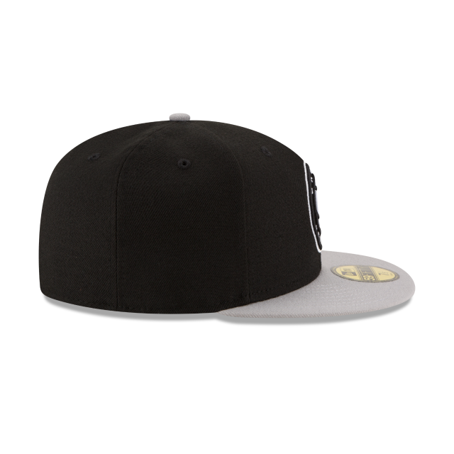 Brooklyn Nets NBA New Era Men's Black/Grey 59Fifty Two Tone Fitted Hat