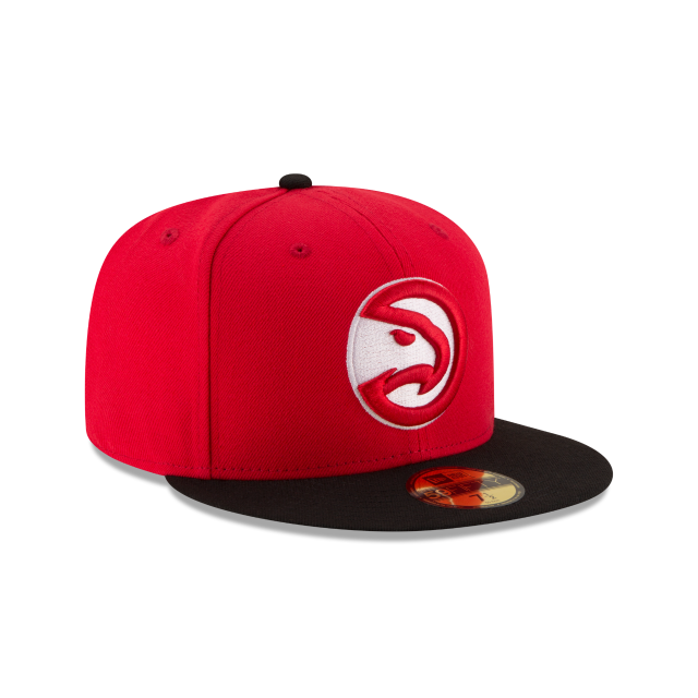 Atlanta Hawks NBA New Era Men's Red/Black 59Fifty Two Tone Fitted Hat