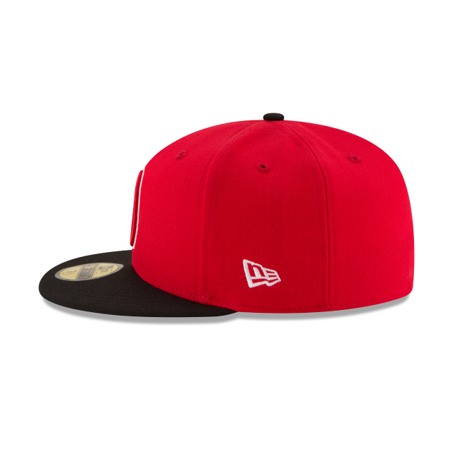 Atlanta Hawks NBA New Era Men's Red/Black 59Fifty Two Tone Fitted Hat