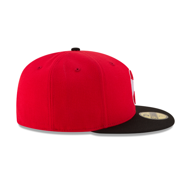 Atlanta Hawks NBA New Era Men's Red/Black 59Fifty Two Tone Fitted Hat