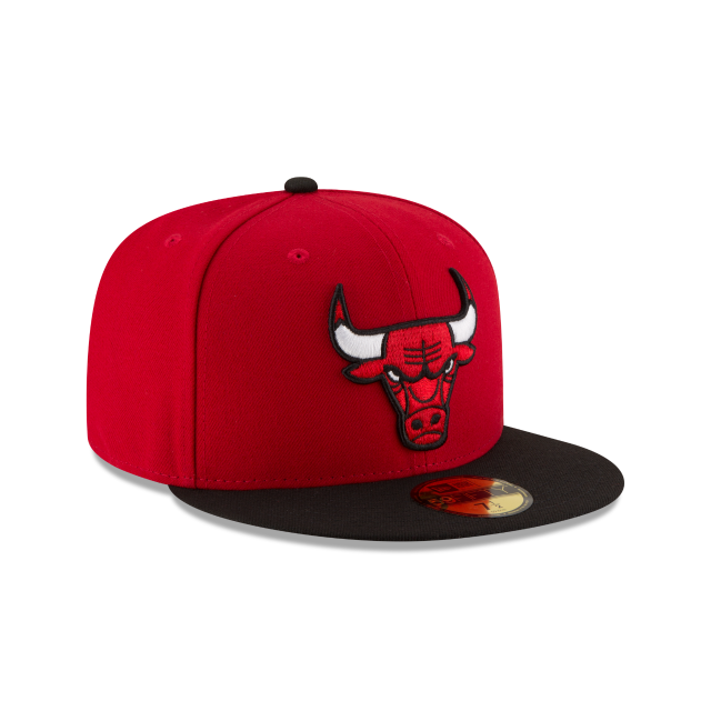 Chicago Bulls NBA New Era Men's Red/Black 59Fifty Two Tone Fitted Hat