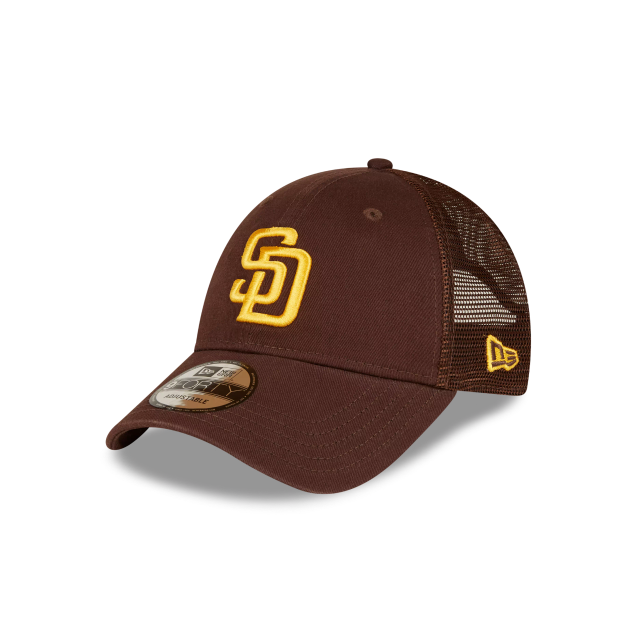 San Diego Padres MLB New Era Men's Brown 9Forty Trucker Adjustable Hat