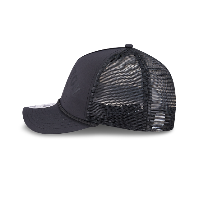 Edmonton Oilers NHL New Era Men's Black 9FORTY M-Crown A-Frame Minimalist Trucker Hat