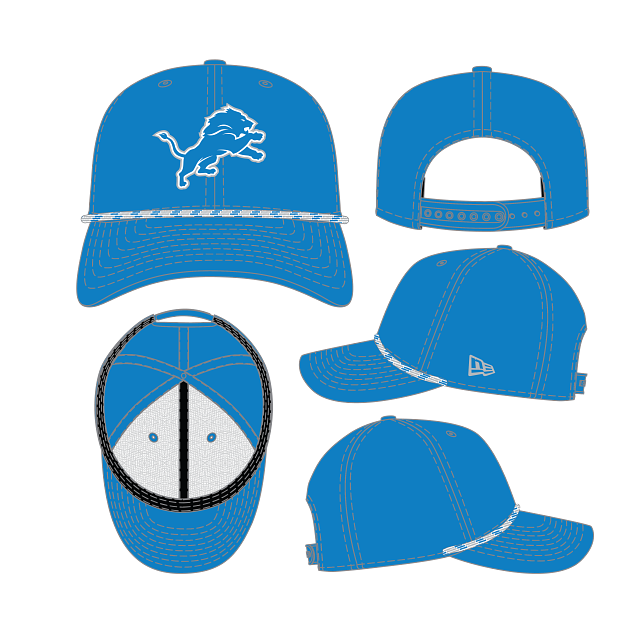 Detroit Lions NFL New Era Men's Light Blue 9Seventy Multi-Rope Stretch Snapback Hat