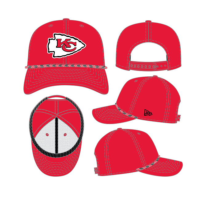 Kansas City Chiefs NFL New Era Men's Red 9Seventy Multi-Rope Stretch Snapback Hat