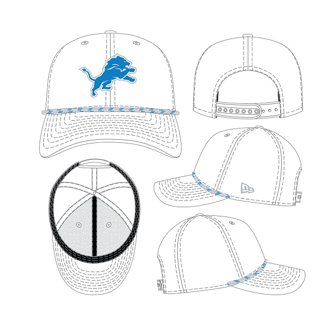 Detroit Lions NFL New Era Men's White 9Seventy Multi-Rope Stretch Snapback Hat