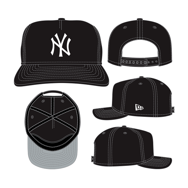 New York Yankees MLB New Era Men's Black/White 19Twenty Snapback