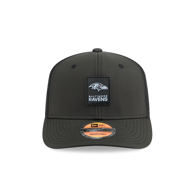 Baltimore Ravens NFL New Era Men's Black 9Seventy 2025 Sideline Hot Weather Trucker Snapback