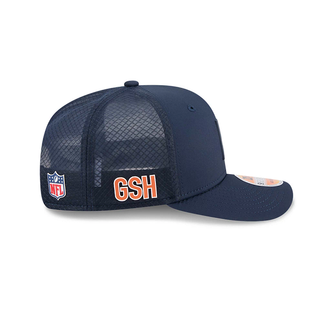 Chicago Bears NFL New Era Men's Navy 9Seventy C Logo 2025 Sideline Hot Weather Trucker Snapback