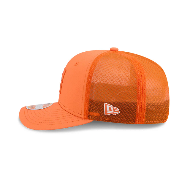 Denver Broncos NFL New Era Men's Orange 9Seventy 2025 Sideline Hot Weather Trucker Snapback