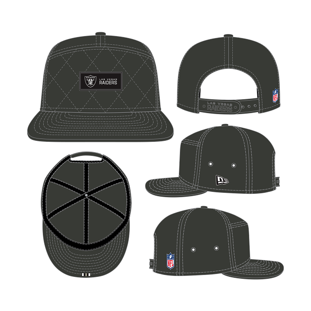 Las Vegas Raiders NFL New Era Men's Charcoal 9Seventy 2025 Sideline Split Panel Snapback