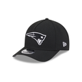 New England Patriots NFL New Era Men's Black White 9FORTY M-Crown Adjustable A-Frame Hat