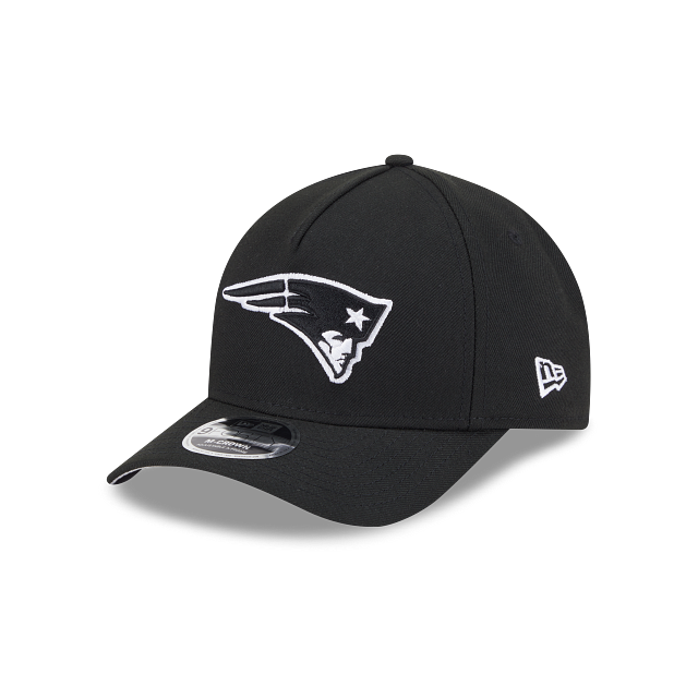 New England Patriots NFL New Era Men's Black White 9FORTY M-Crown Adjustable A-Frame Hat