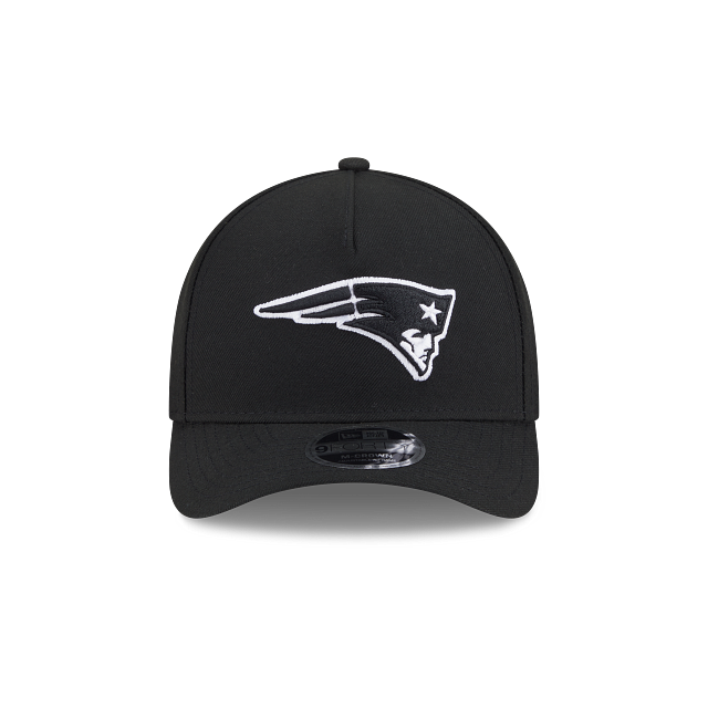 New England Patriots NFL New Era Men's Black White 9FORTY M-Crown Adjustable A-Frame Hat