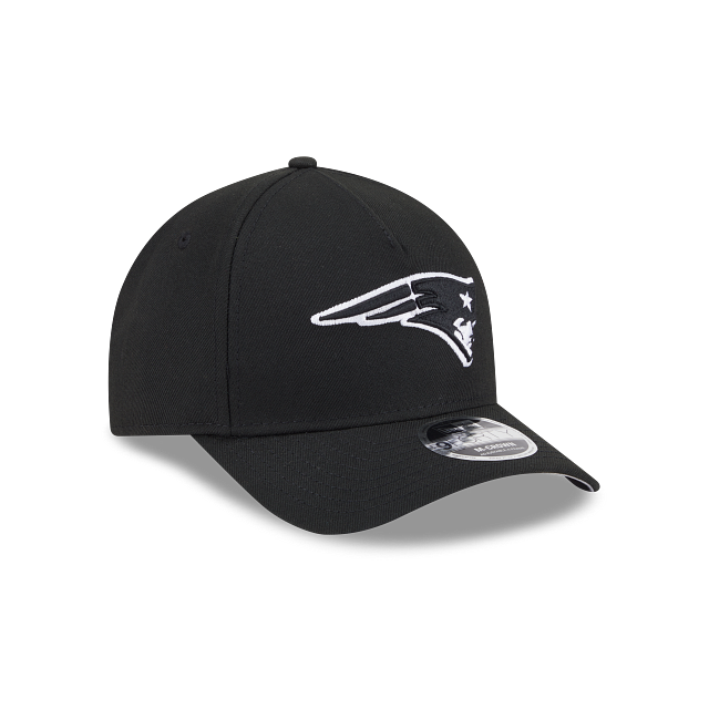 New England Patriots NFL New Era Men's Black White 9FORTY M-Crown Adjustable A-Frame Hat