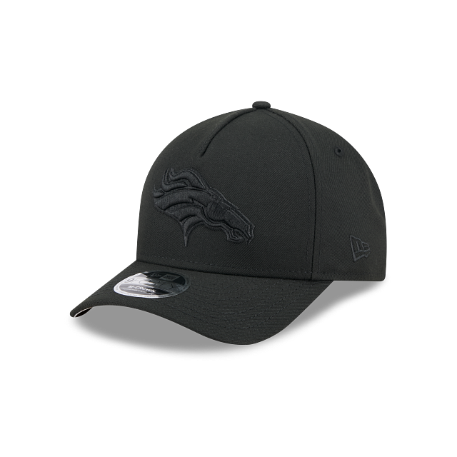 Denver Broncos NFL New Era Men's Black on Black 9FORTY M-Crown Adjustable A-Frame Hat
