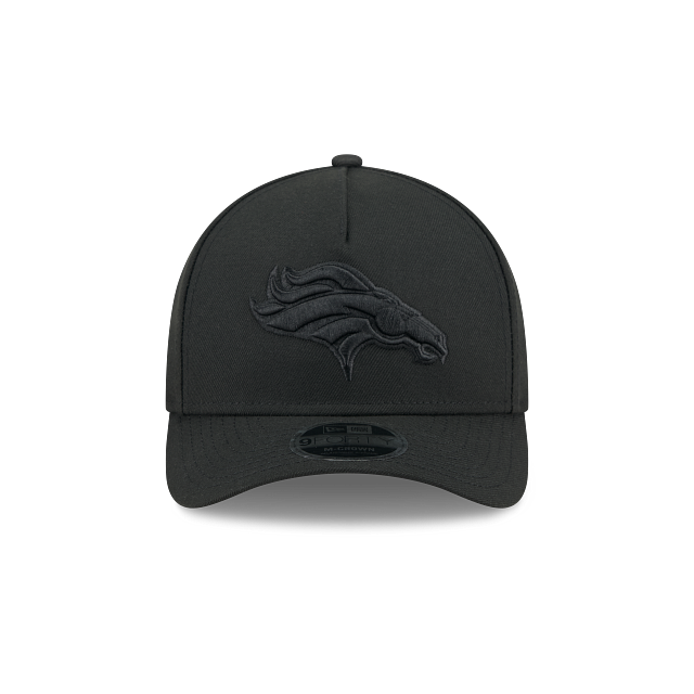 Denver Broncos NFL New Era Men's Black on Black 9FORTY M-Crown Adjustable A-Frame Hat