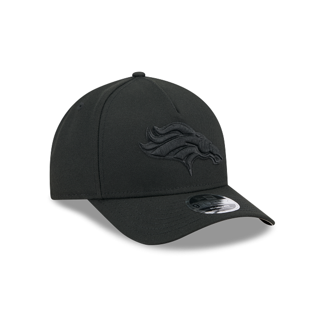 Denver Broncos NFL New Era Men's Black on Black 9FORTY M-Crown Adjustable A-Frame Hat