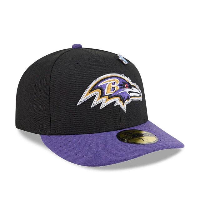 Baltimore Ravens NFL New Era Men's Black 59Fifty Pre-Curved 2026 Draft Fitted Hat