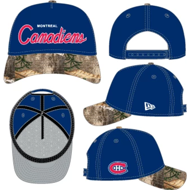Montreal Canadiens NHL New Era Men's Royal/Camo 9Forty Realtree A-Frame Script Snapback Hat