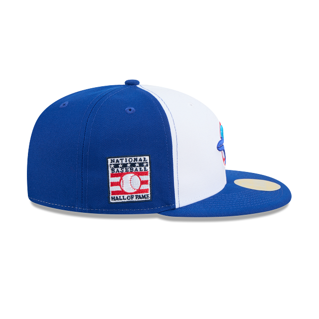 Toronto Blue Jays MLB New Era Men's White/Royal Blue 59Fifty Cooperstown Hall of Fame Side Patch Fitted Hat
