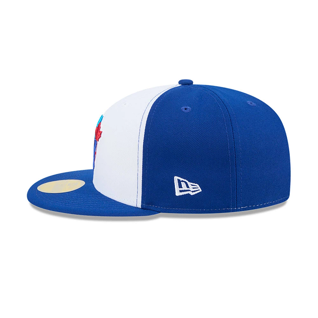 Toronto Blue Jays MLB New Era Men's White/Royal Blue 59Fifty Cooperstown Hall of Fame Side Patch Fitted Hat