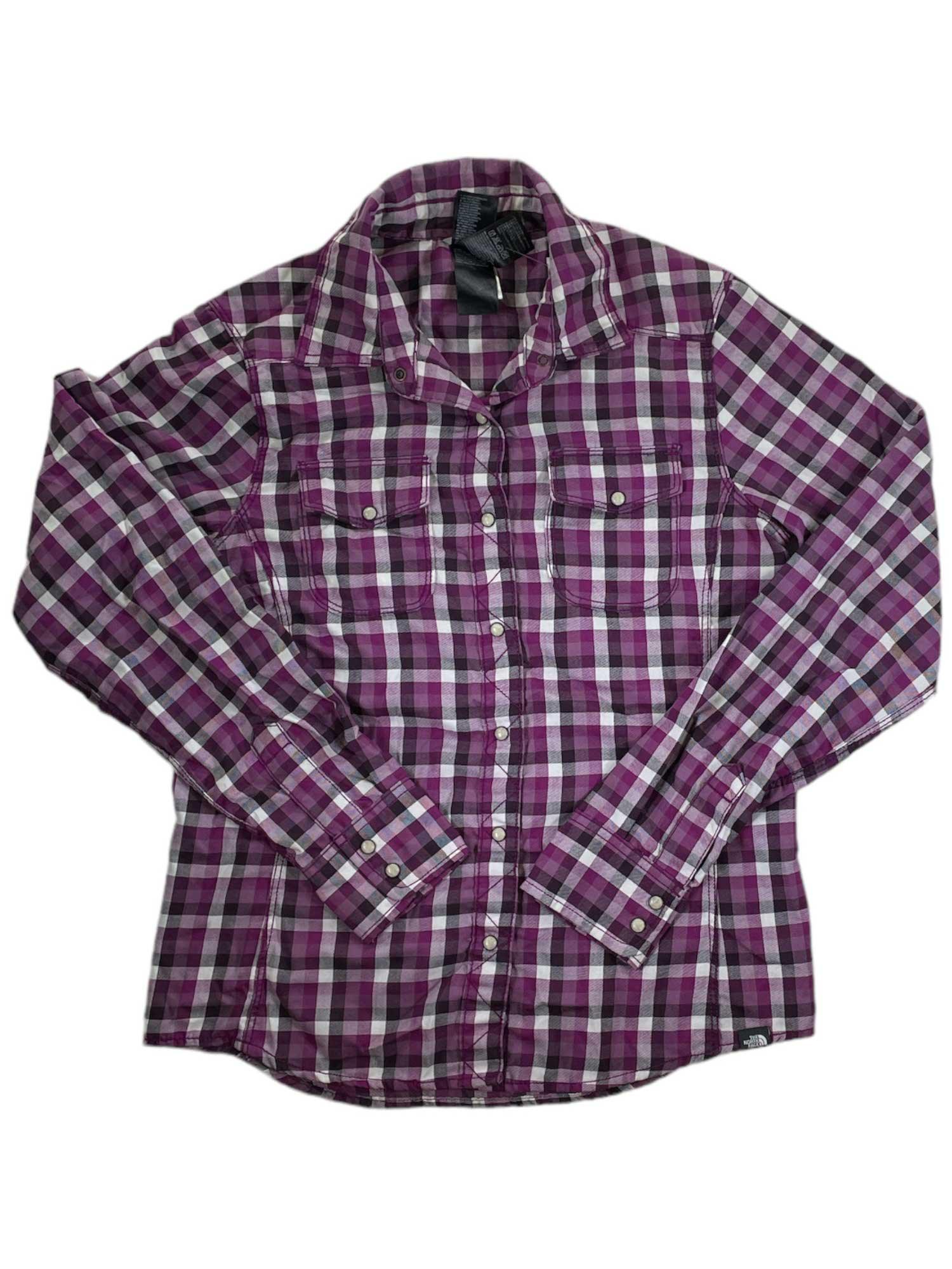 Womens Plaid Button Up Long Sleeve Shirt
