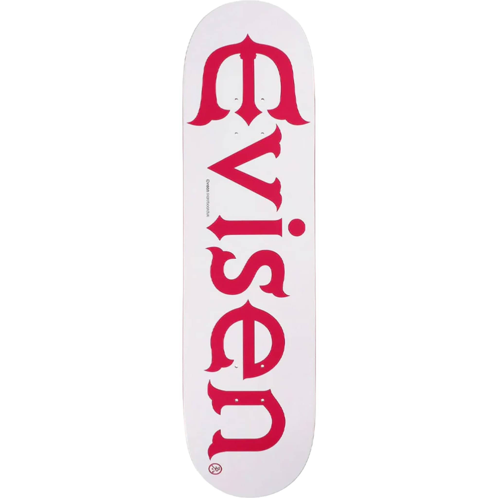 Evisen Evi Logo White Skateboard Deck 8.25"