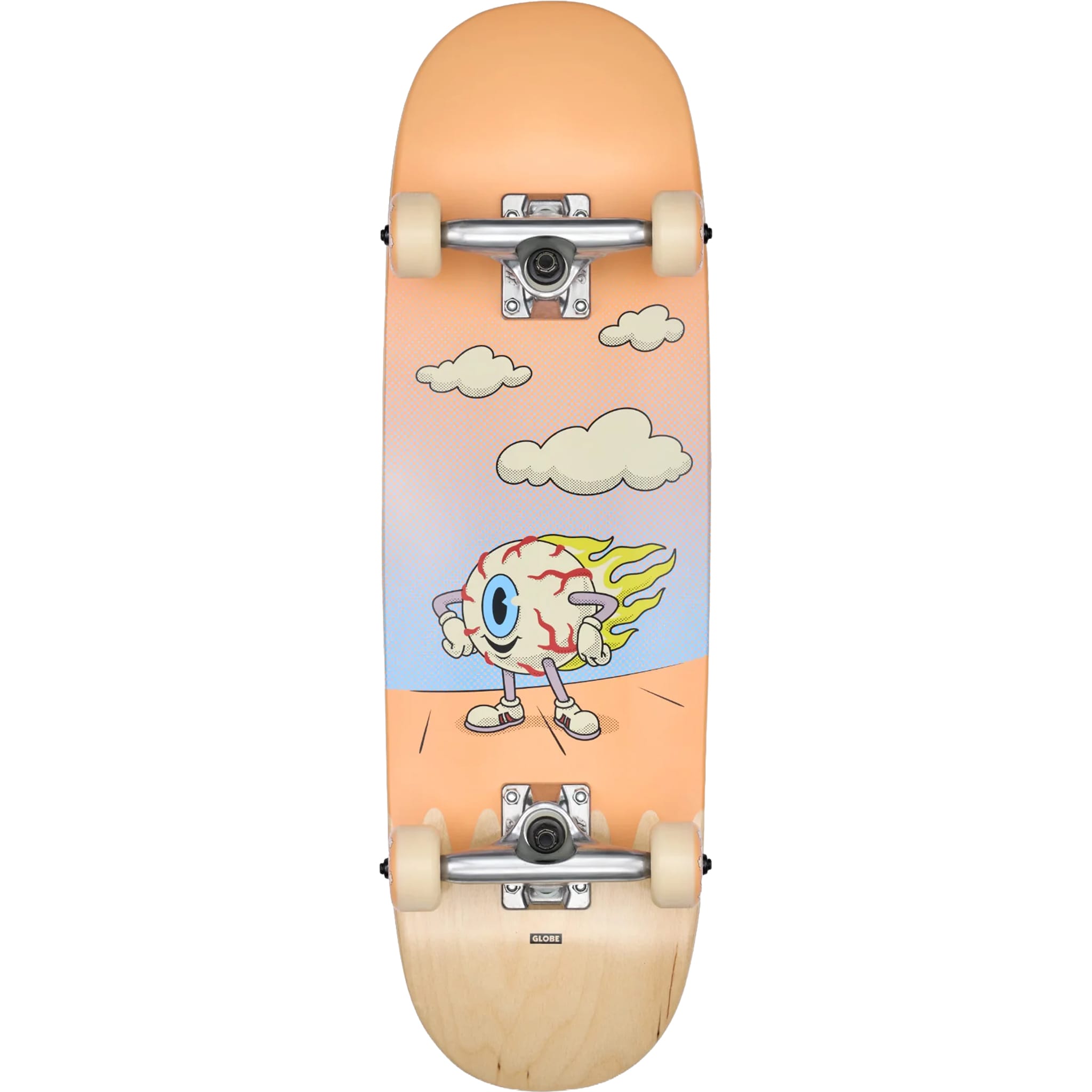 Globe Kids Wide Mini Skateboard Complete Flaming Eye 7.9"