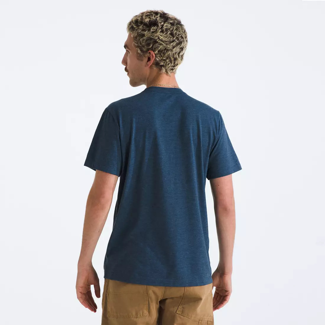 The North Face - Men's Short Sleeve Tri-Blend Tee - Shady Blue White Heather
