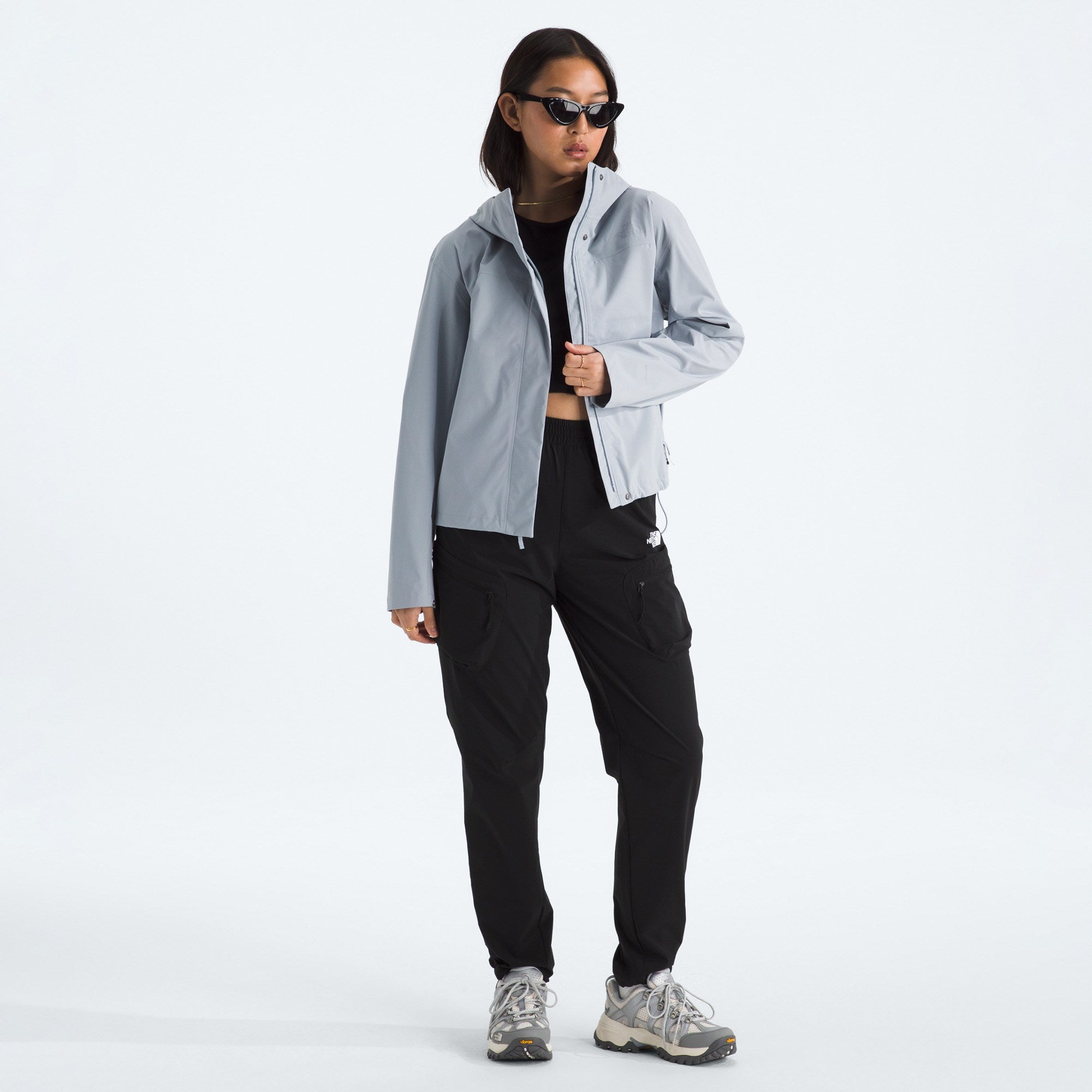 The North Face - Voyage Rain 3L Hooded Jacket - Women's - Frost Grey
