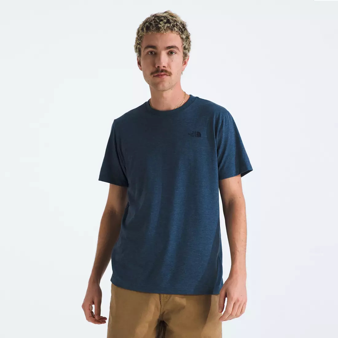 The North Face - Men's Short Sleeve Tri-Blend Tee - Shady Blue White Heather