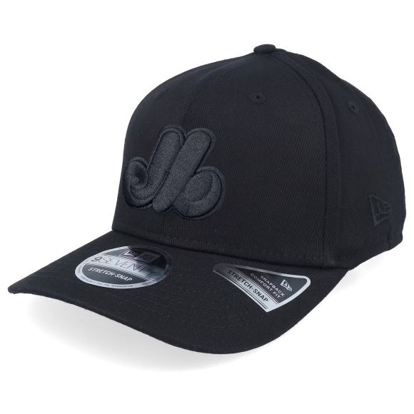 Montreal Expos MLB New Era Men's Black On Black 9Seventy Snapback Hat