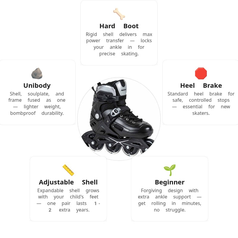 Powerslide Khaan Junior NXT Black Kids Skates