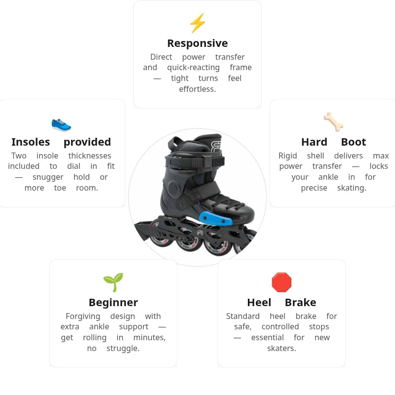 FR J Black Kids Skates