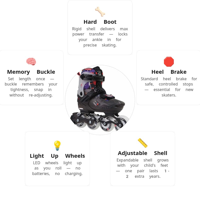 Flying Eagle L8 Lumafly Black Kids Skates