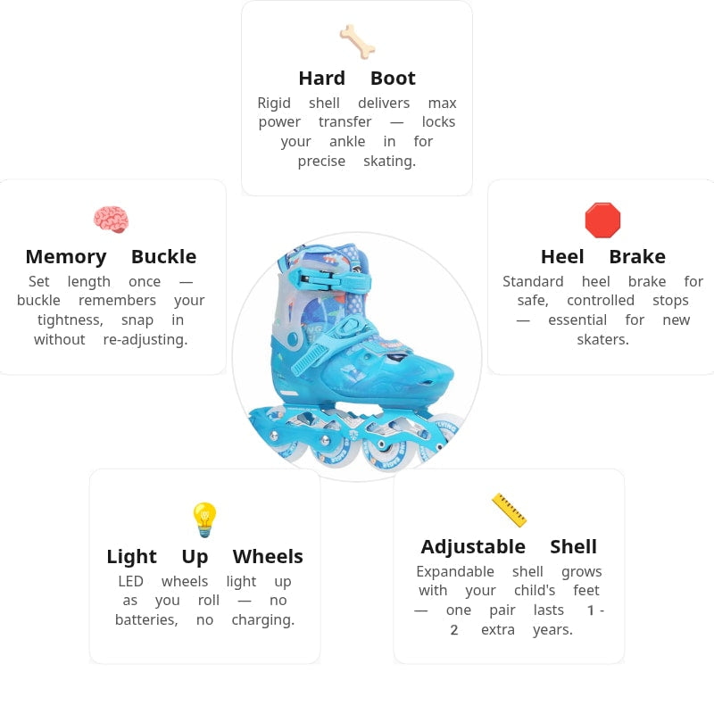 Flying Eagle L8 Lumafly Blue Kids Skates