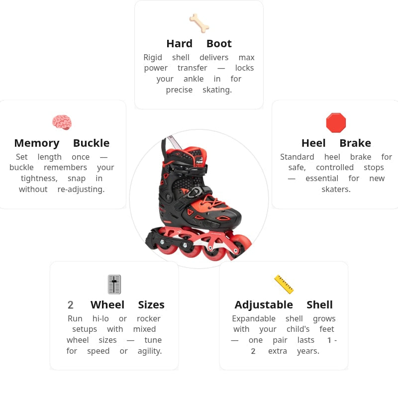Flying Eagle S9S Dynamo Red Kids Skates