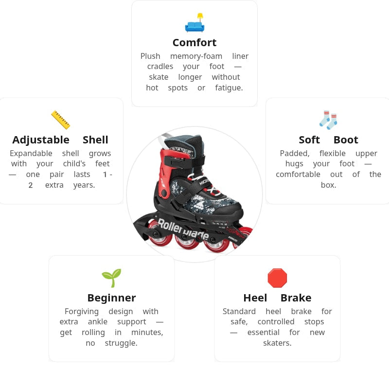 Rollerblade Microblade SL Black Red Kids Skates