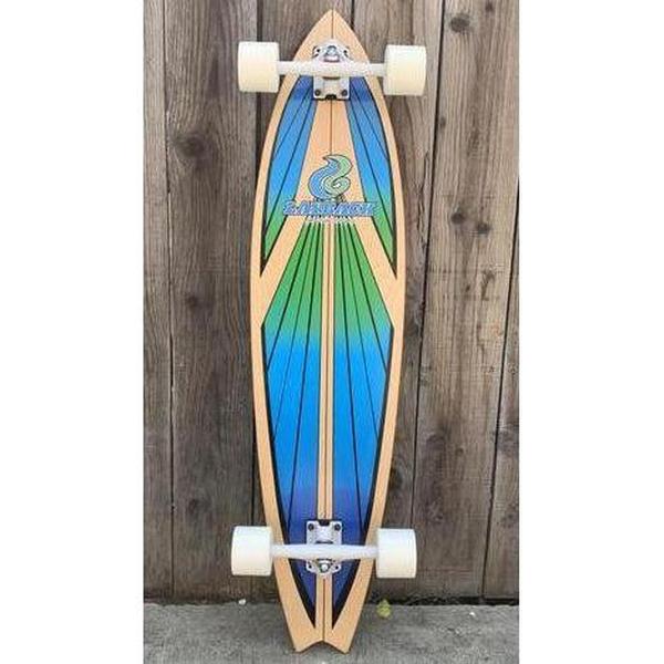 Layback Longboards Soul Ride Longboard Fishtail 40" Blue