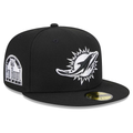 New Era Miami Dolphins 1993 Pro Bowl Side Patch 59FIFTY Fitted  Black & White Hat