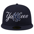 New Era New York Yankees Overlap 59FIFTY Fitted Hat-Navy