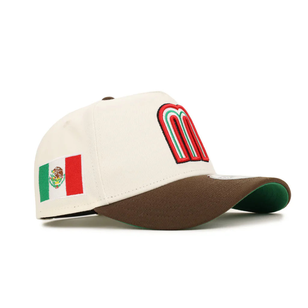New Era Mexico WBC  9FORTY A-Frame Snapback Hat-Chrome/Walnut