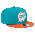 New Era Miami Dolphins 2-Tone 9FIFTY Snapback Hat-Aqua/Orange