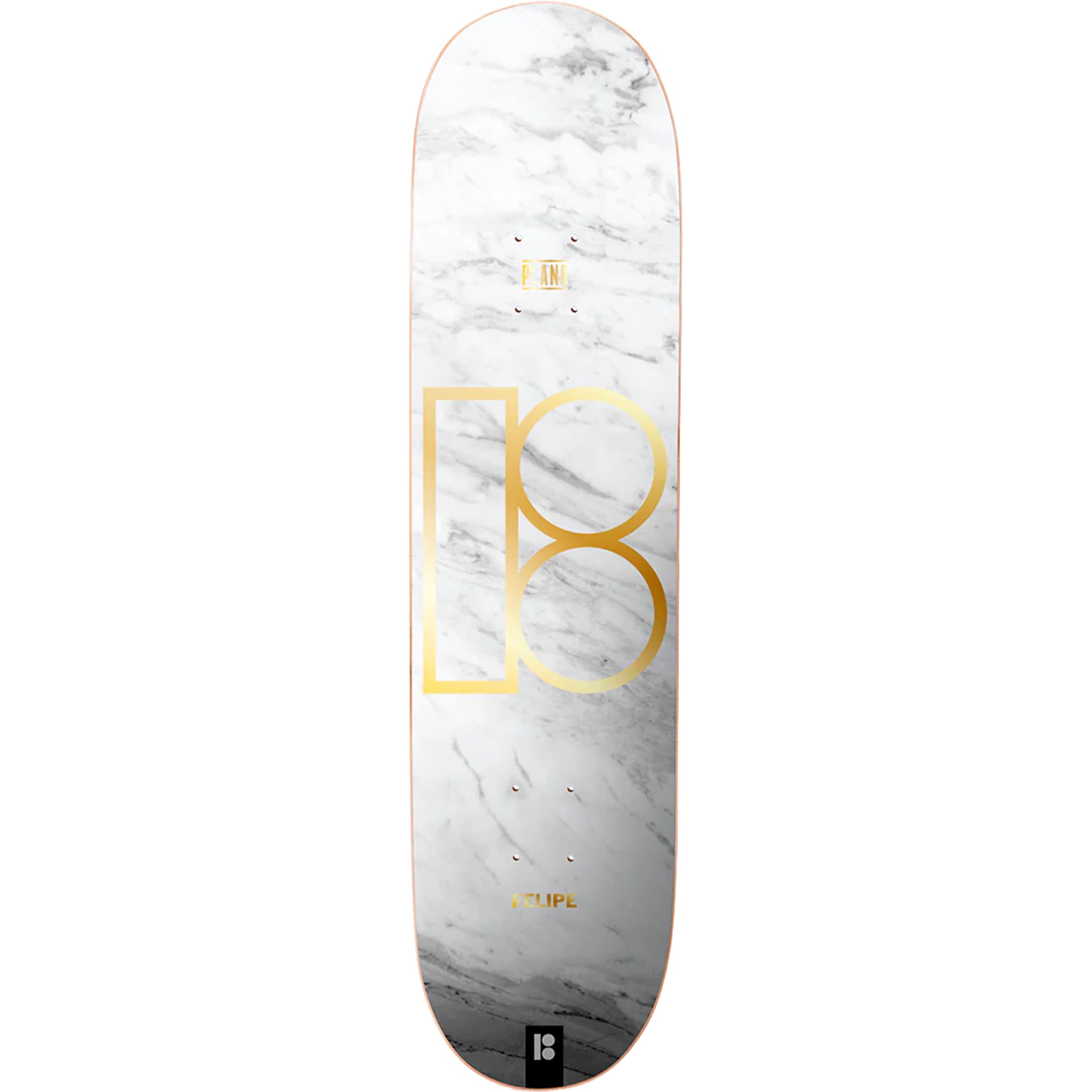 Plan B White Marble Gustavo Twin Skateboard Deck 8"