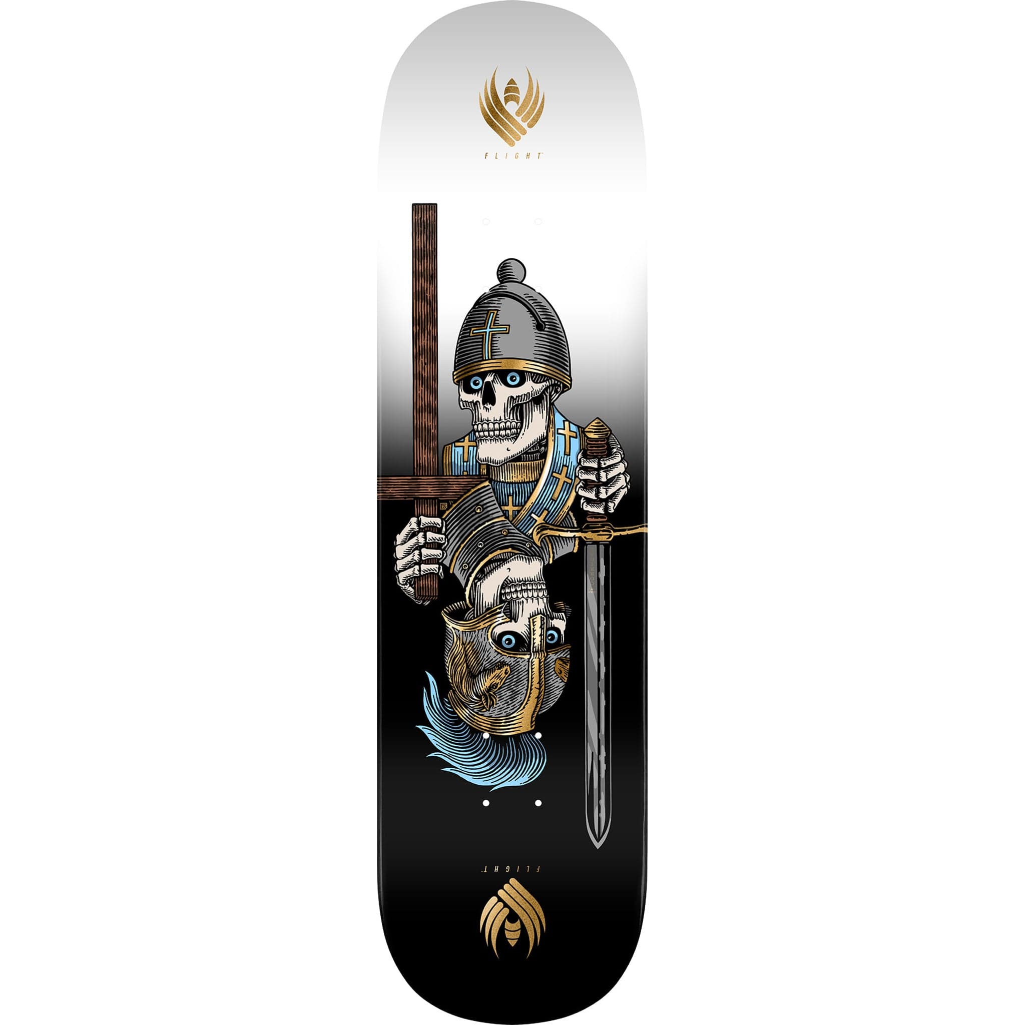 Powell Peralta Corrigan Chess Skull Flight Skateboard Deck Gold Foil 8.42"